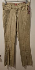 Dickies Girls Stretch Classic Fit Bootcut Pants Beige Size 5 28 32  NWT