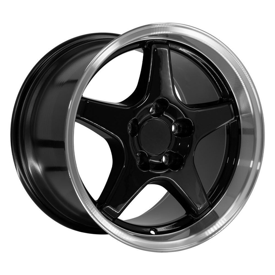 Information Rims Group Black 17x9.5 & 17x11 Staggered Rims SET 5x120 Fit C4 Corvette Camaro ...