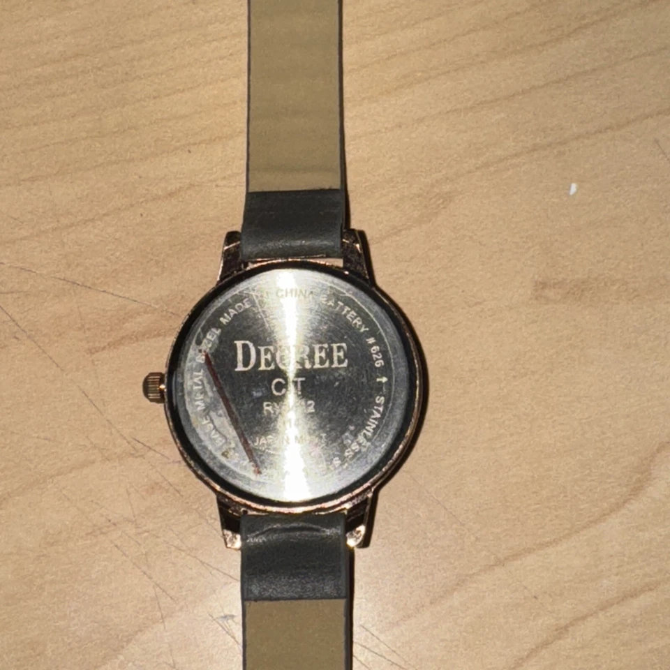 Decree Cut Watch Rose Gold Case Black Wristwatch  Working - Image 3 of 3