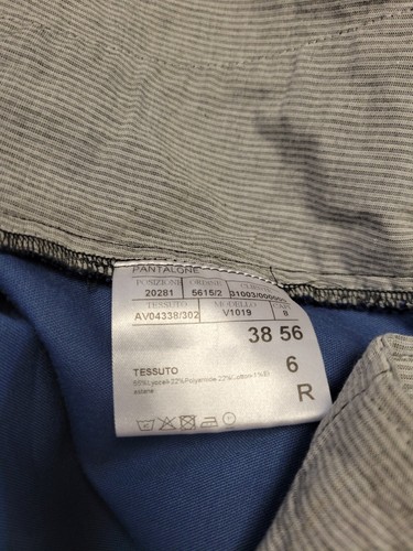 $375 New CANALI Cotton Lyocell Pants Men 38x35 Regular Fit Flat Front EU 56 Blue - Picture 8 of 8
