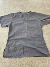 Wonderwink Women's Gray Scrub Top Size XS