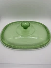Vintage-04 Pyrex DC 1 1/2 A-green glass oval lid Casserole Baking Dish cover