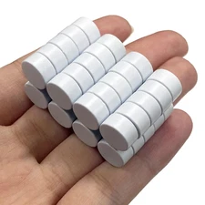 40PCS Multi-Use Premium Epoxy Coating round Magnets,White Neodymium Disc Magnets