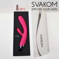 Svakom Angel - Vibratore Rabbit Doppio Motore e Riscaldante in Silicone Rosa TOY