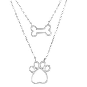 sterling silver dog bone necklace