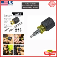 Klein Tools 32561 Stubby Screwdriver Nut Driver 6-in-1 Multi-bit Tool Free Ship