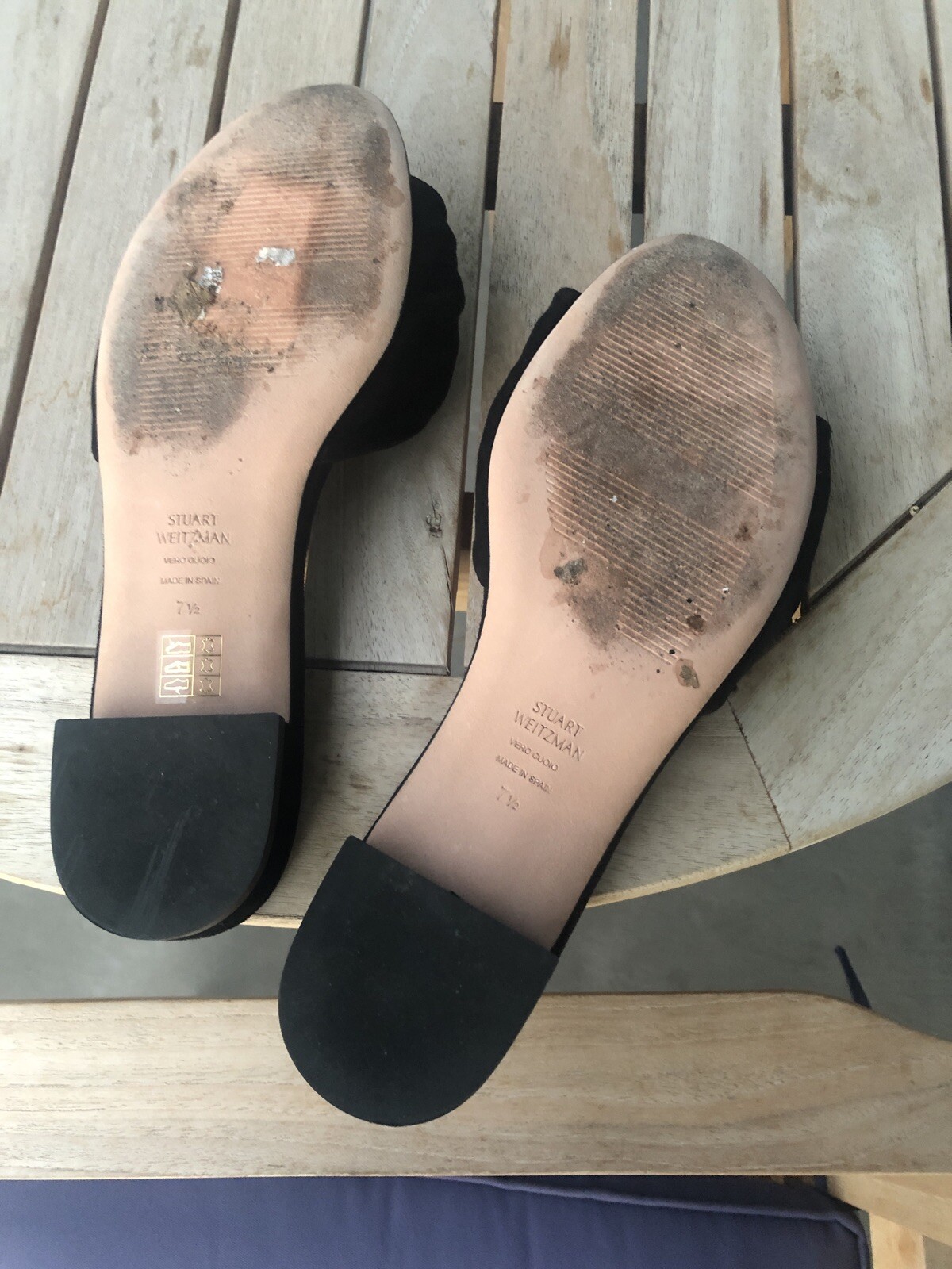 stuart weitzman kelli suede knot slide sandals