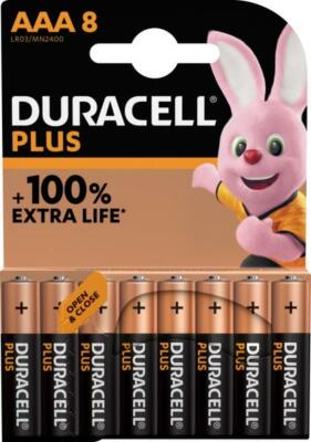 40 Duracell Plus AAA / Micro Alkaline 100% Extra Life Batterien im 8er Blister
