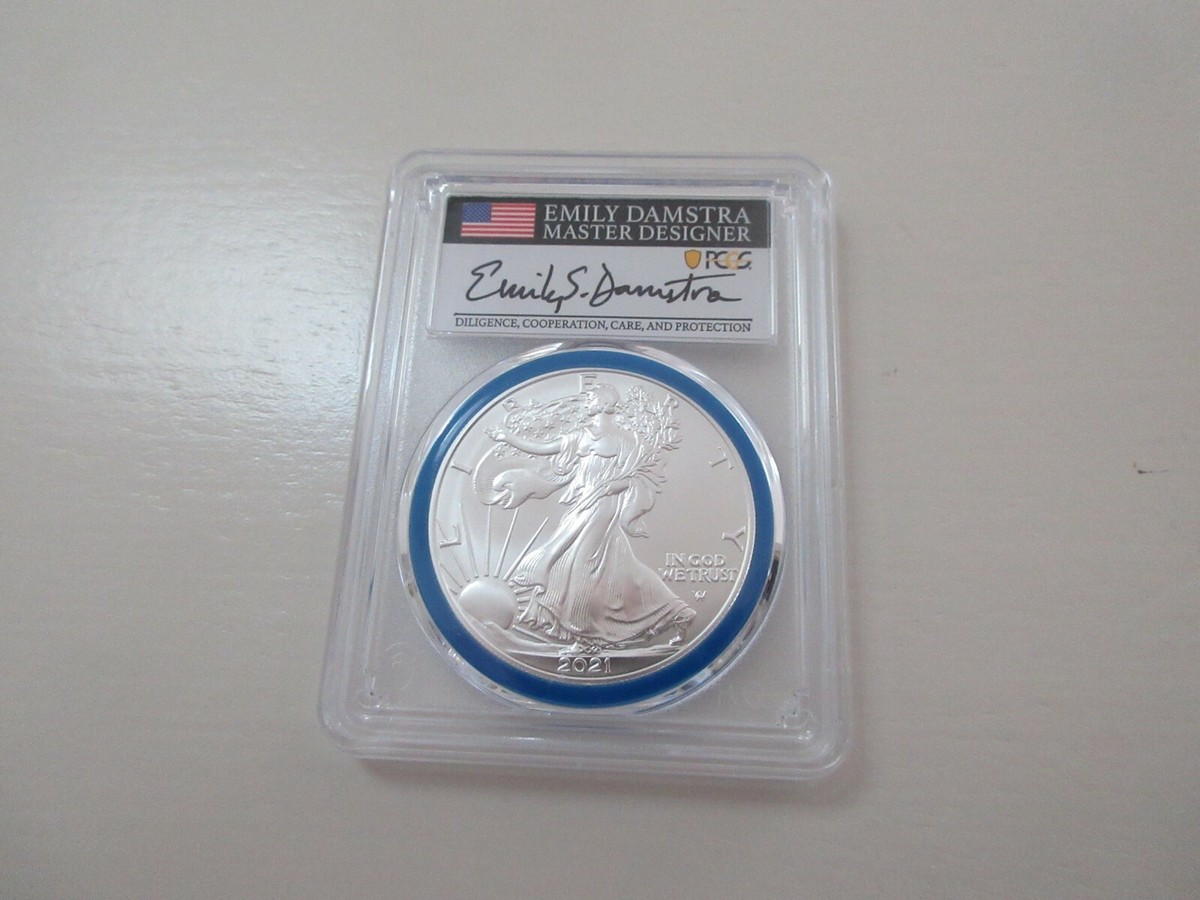 2021 PCGS MS70 Silver Eagle Type 2 First Strike Mint Designer