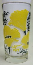 California Poppy Peanut Butter Glass Glasses Drinking Kitchen Mauzy 39-4