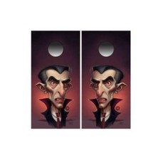 Dracula Cornhole Board Wraps ONLY Vampire Gothic Horror Vinyl Decal 2 Pk