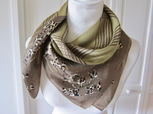 Adrienne Landau Studio Animal and Stripe Print Silk Scarf - 34 x 34 in.