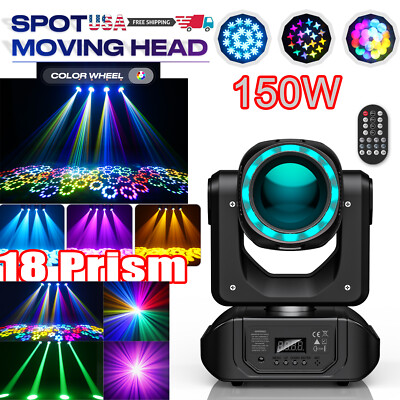 150W LED Moving Head Lights 18Prism RGBW Gobo Beam Stage Spot Light DJ Disco Bar