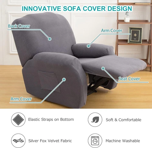 Elastischer Relaxsessel 1-Sitzer Sofa Bezug Schoner Liegesessel Bezug Schoner - Bild 9 von 56