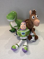 Disney Pixar Toy Story T-Rex Dinosaur Buzz Lightyear Bullseye Horse Plush Lot 3