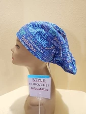Sterile Processing Instrument Room Women's Euro/Chef Surgical Scrub Hat/Cap