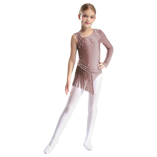 Kids Girls Bodysuit Competition Leotard Lyrical Dancewear Gymnastics Dance - Picture 29 of 39