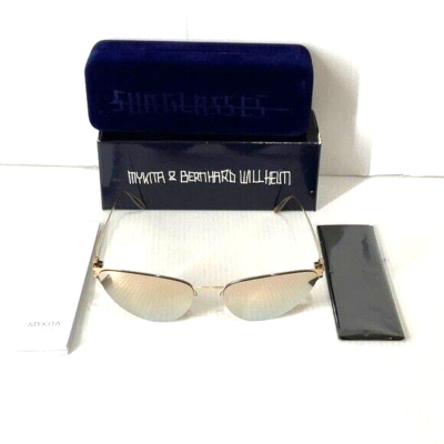 Mykita woman’s sunglasses eartha f69 cat eye gold frame mirror lenses Mykita woman main image 3