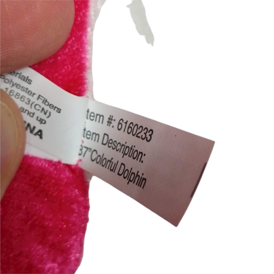 Toy Factory Jumbo Colorful Pink Dolphin Plush Stuffed Animal