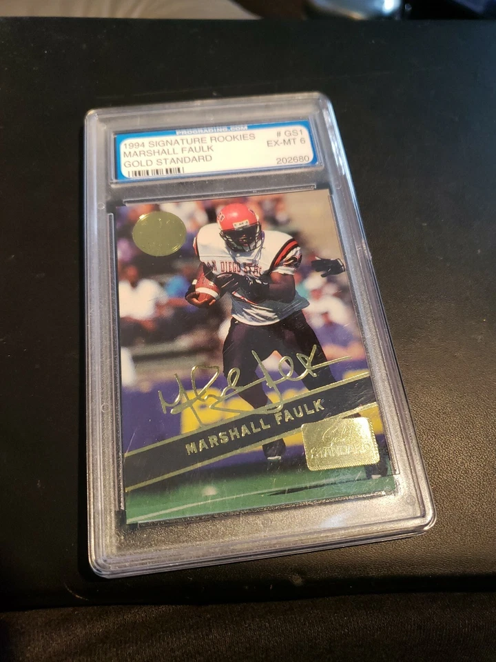 1994 Signature Rookies Marshall Faulk Gold Standard Graded EX-MT #GS1 - Image 2 of 4