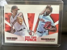 2023 Topps Series 1 Baseball One-Two Punch insert Shane Bieber /McKenzie #12P-13