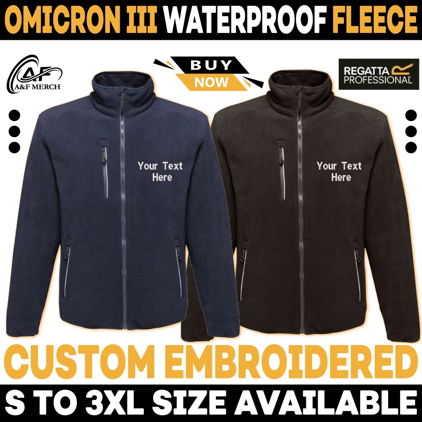 Personalised Embroidered Regatta Omicron Waterproof Fleece Jacket Workwear RG112
Opens in a new wind
