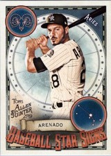2019 Topps Allen and Ginter Baseball Star Signs #BSS33 Nolan Arenado Colorado