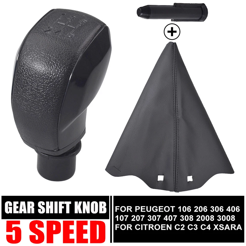 Pomo de cambio de marchas con maletero de polaina para Peugeot Partner 2008-2015 2016 2017 2018 Foto 3 de 4