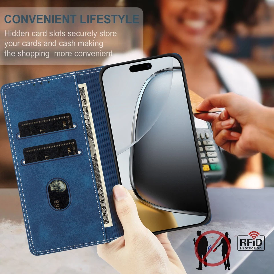 Splice Leather Wallet Cover Case For Fujitsu Cubot Asus Sharp Blackview Oukitel - Image 4 of 4