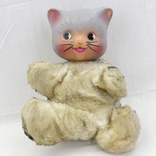 Small Rubber Face Cat Plush Rushton Like Vintage Rubber Face