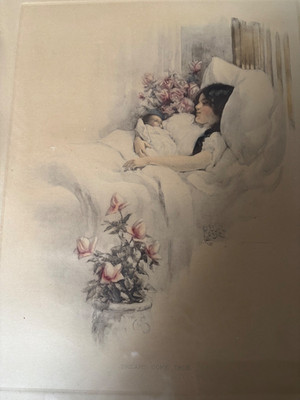 Original 1914 Signed Bessie Pease Gutmann Print ''Dreams Come True''