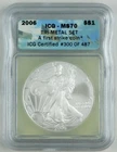 2006 $1 Silver Eagle ICG MS70 (300 of 487) FS Gem Coin  C4751