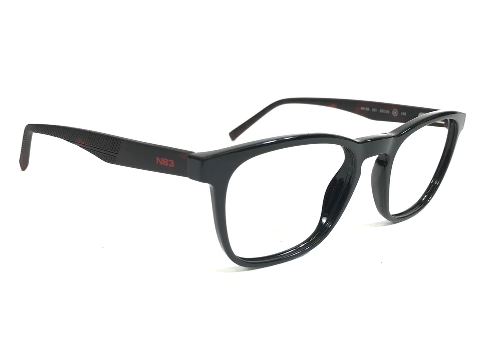 Marcos de gafas Nautica N8188 001 pulido negro marrón cuadrado Habana 52-20-145 Foto 2 de 4