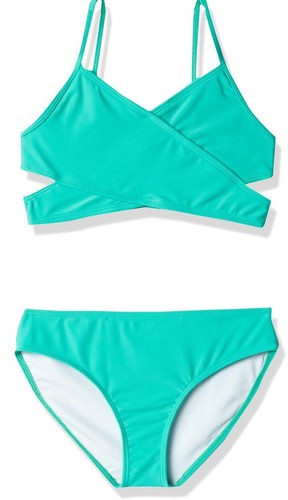Kanu Surf Girls Coral Reef Beach Sport Wrap Around Bikini 2-piece Swimsuit, 12US