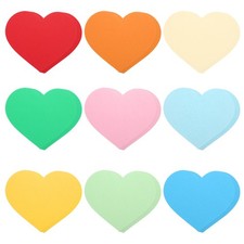 45 Pcs Heart Cutouts, 9 Assorted Color 6 x 5 Inch