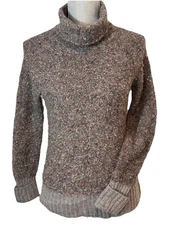 Rachel Zoe Chunky Turtleneck Sweater Gray Multicolored Specs Size XS