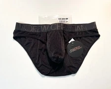 Andrew Christian   Size L  Solid Polyester Blend Sensual Ribbed Brief - Black
