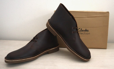 Clarks 26034135 Men's Sz 10.5M Dark Brown Leather Bushacre 2 Chukka Boots $110