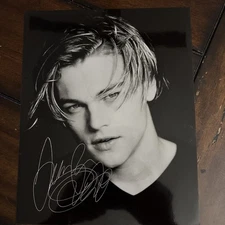 Leonardo DiCaprio Autographed 8x10 Photo Black and White with COA