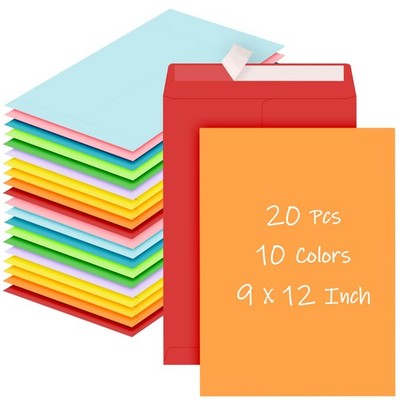 9 X 12 Envelopes20 Pcs Mailing EnvelopesColorful Large Envelope100 GSM