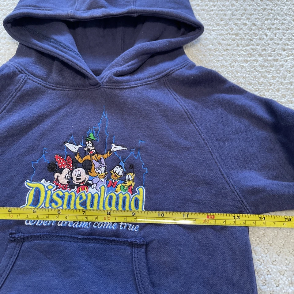 Jaqueta com capuz Disneyland Resort azul marinho parques da Disney juventude tamanho XS vintage Y2K - Imagem 3 de 4