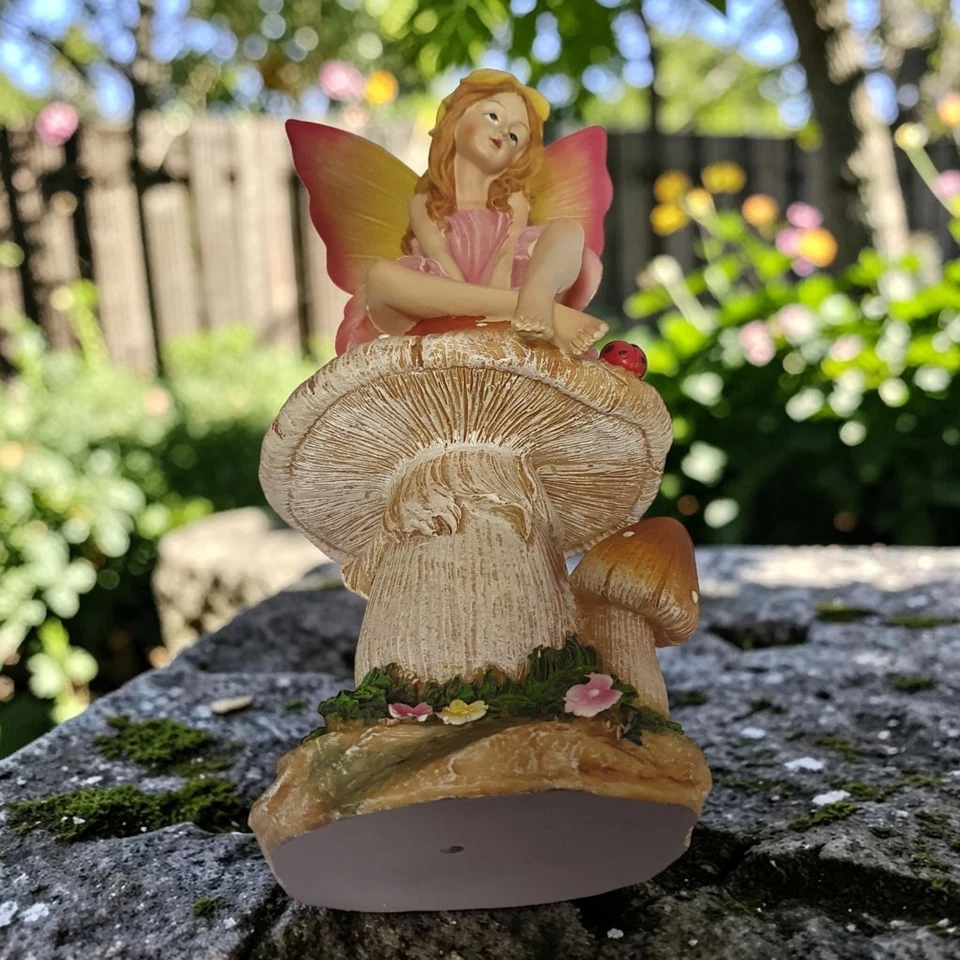 Fairy Garden Statue Mushroom Pixie Ornament Toadstool Outdoor Decor - Image 2 of 4