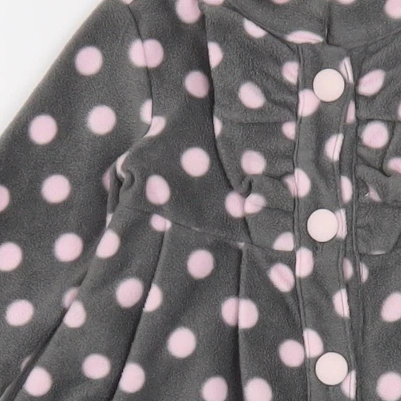 Chaqueta polar gris a lunares Savannah para niñas 6-9 meses Foto 4 de 4