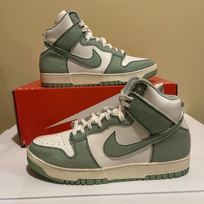 NWOT Nike Dunk Hi  1985 Shoes Enamel Green Denim Women Size 13.5 Men s 12 B72