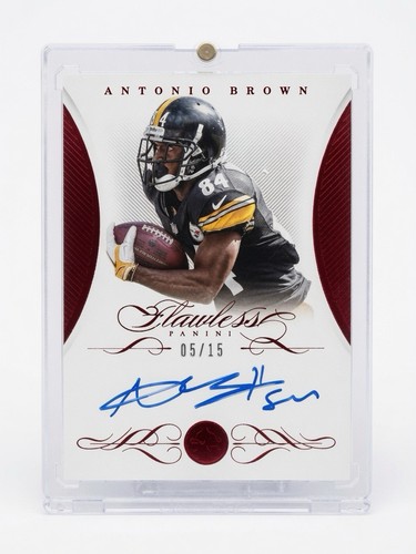 2015 Panini Flawless Football Antonio Brown Ruby OnCard Auto 05/15 Steelers S-AB