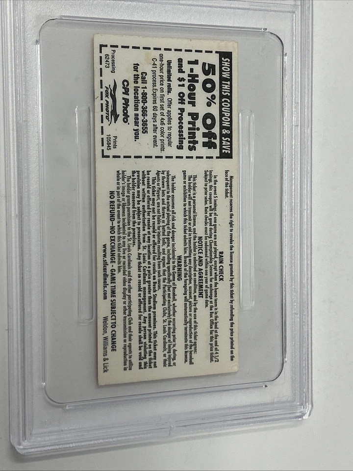 Ryne Sandberg Signed 9/28/1997 Last Final Game Ticket PSA DNA Authenticated - Image 4 of 4