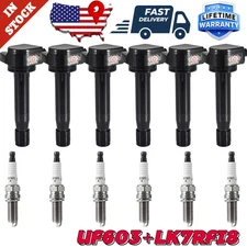 6 Pack Spark Plug and Ignition Coil Kit UF603 For Acura TL Honda Accord Odyssey