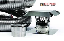 8"x 15' Stainless Steel Flexible Chimney Flue Liner Insert Kit