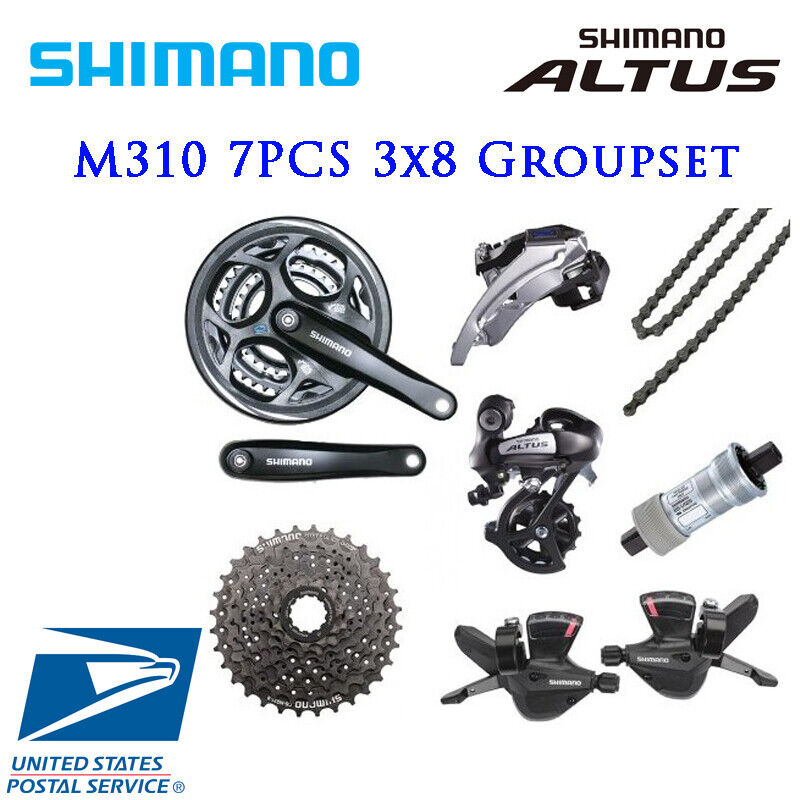 SHIMANO Altus M310 3x8 Speed 7 PCS Groupset MTB | eBay SHIMANO Altus M310 3x8 Speed 7 PCS Groupset MTB | eBay