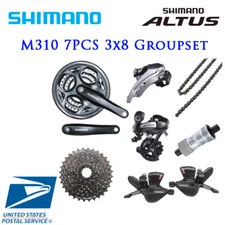 Shimano Altus M310 3x8 Speed Groupset 7pcs Shifter Derailleur Crank Cassette 